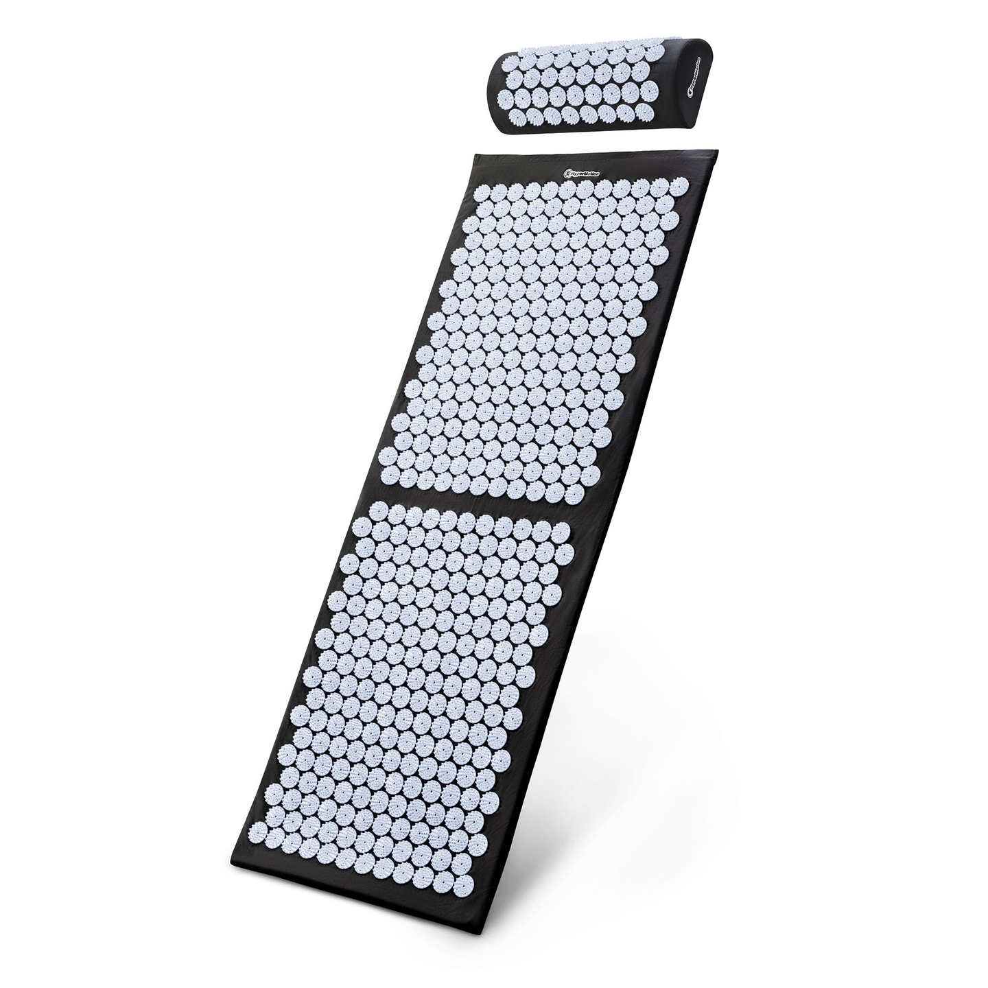 Saltea mare de presopunctură cu pernă și husă - 130 cm HyperMotion alb-negru