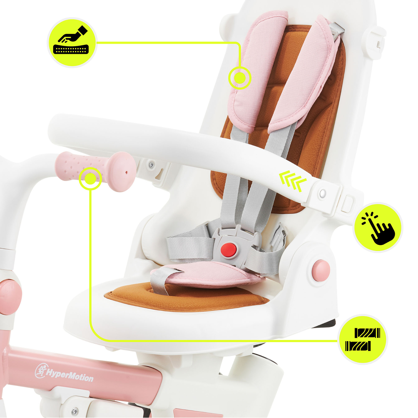 Triciclu multifuncțional 8in1 TOBI FOREST - roz