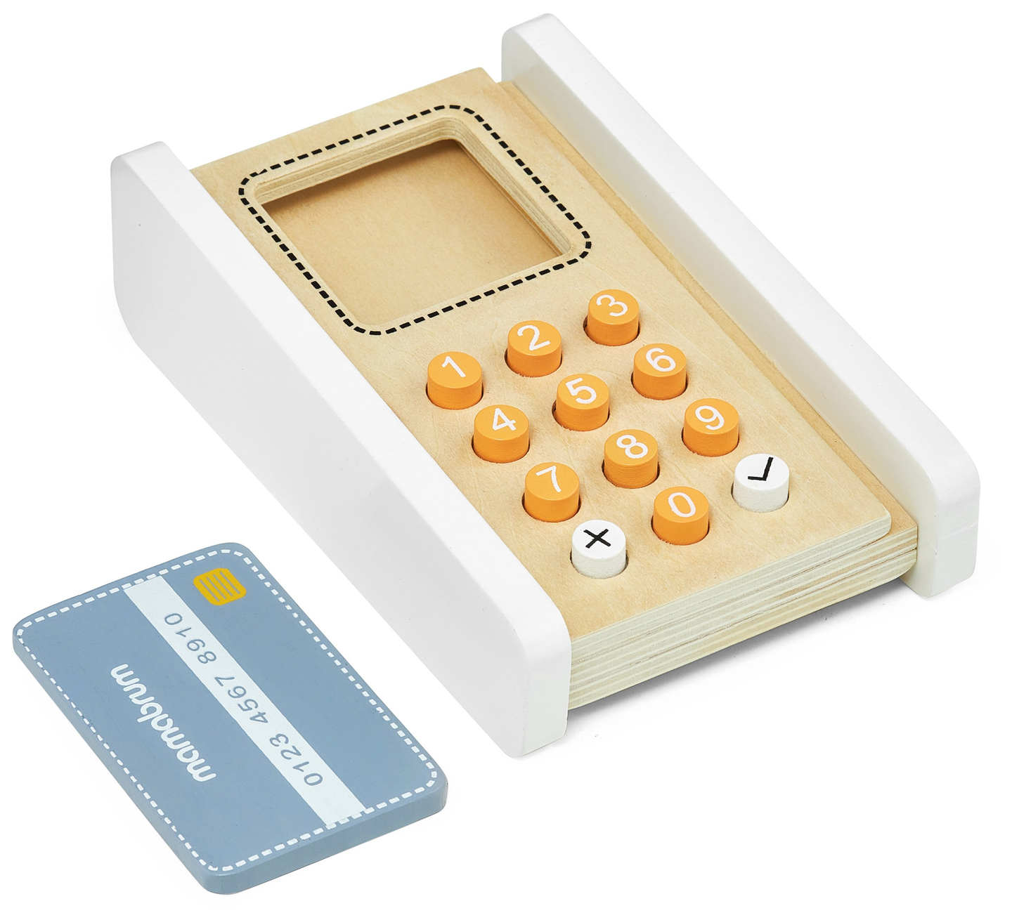 Mini market - magazin cu cântar, terminal, card de plată și fructe