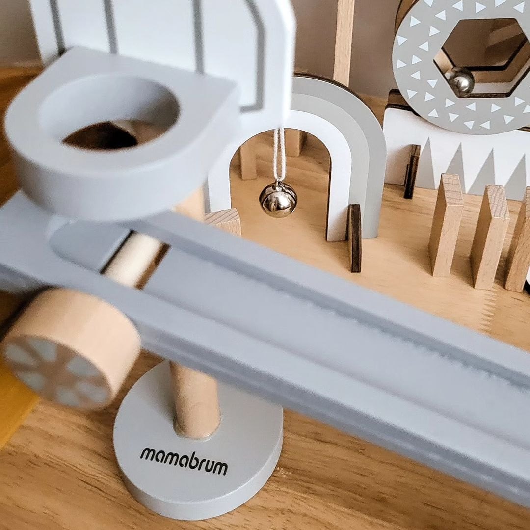 Blocuri de domino din lemn - cursă cu obstacole - 48 de elemente