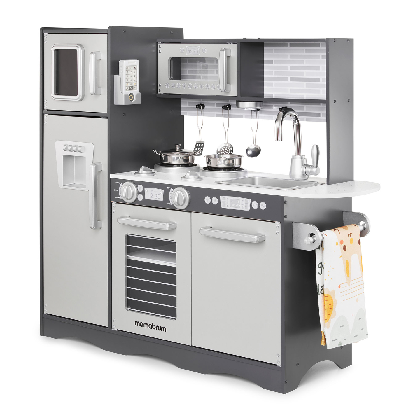 Bucătărie XXL din lemn cu iluminare LED, șorț și accesorii