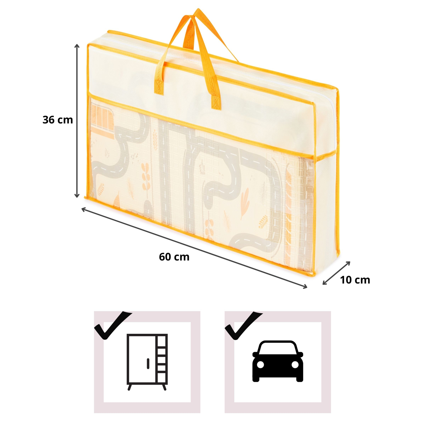 Covoraș de spumă pliabil pe două fețe 180 x 120 x 1cm - Magic Forest/Autumn Streets - boho