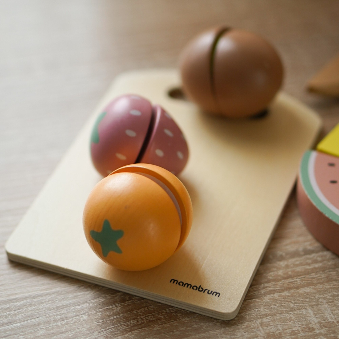 Fructe de tăiat din lemn - set