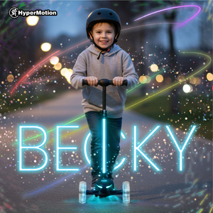 Trotinetă de echilibru HyperMotion BECKY - iluminare LED RGB, neagră