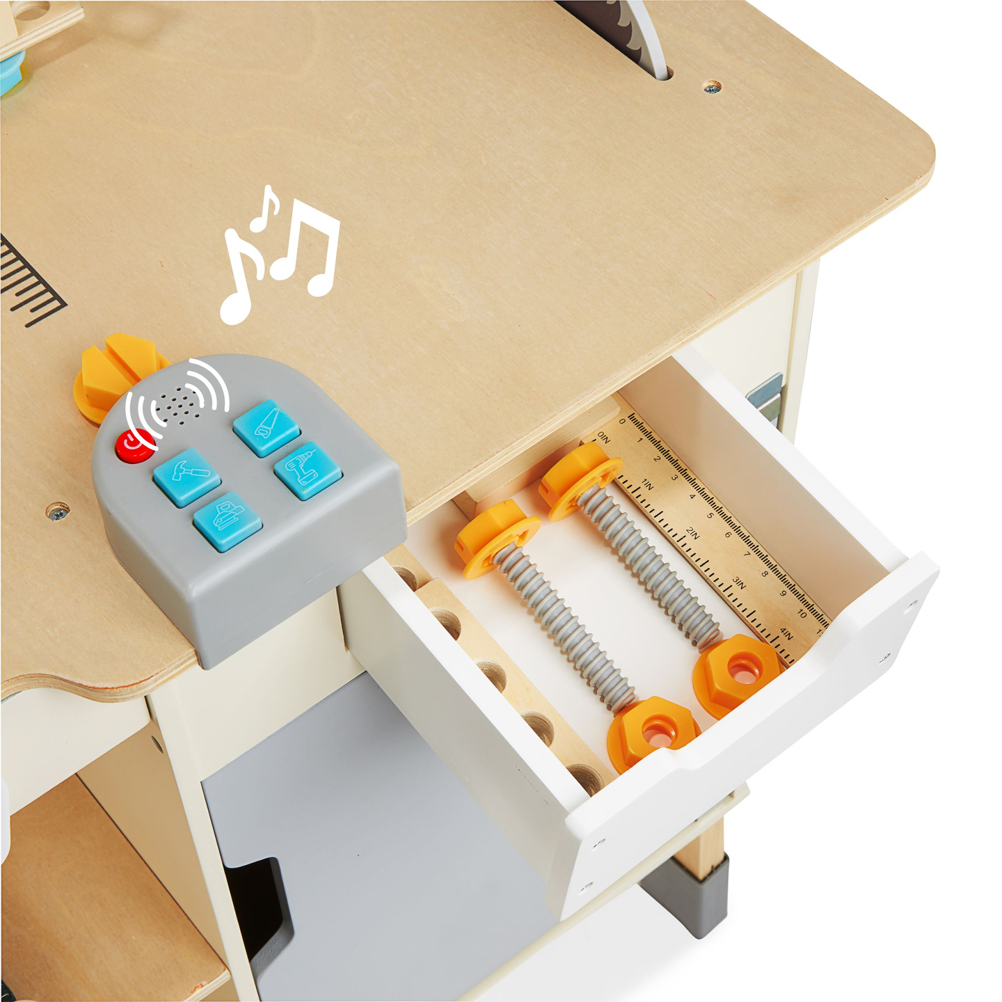 XXL Atelier mare din lemn cu unelte - set de bricolaj, 74 de elemente