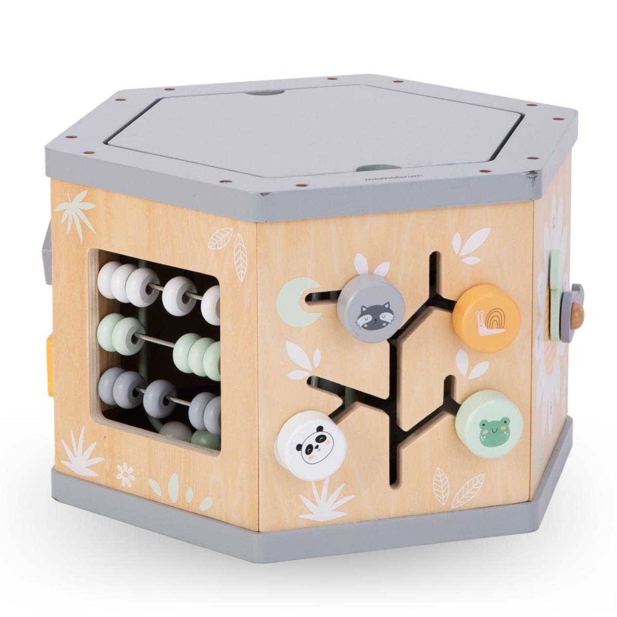 Cub educativ interactiv din lemn 7 in 1 - bucla motorie