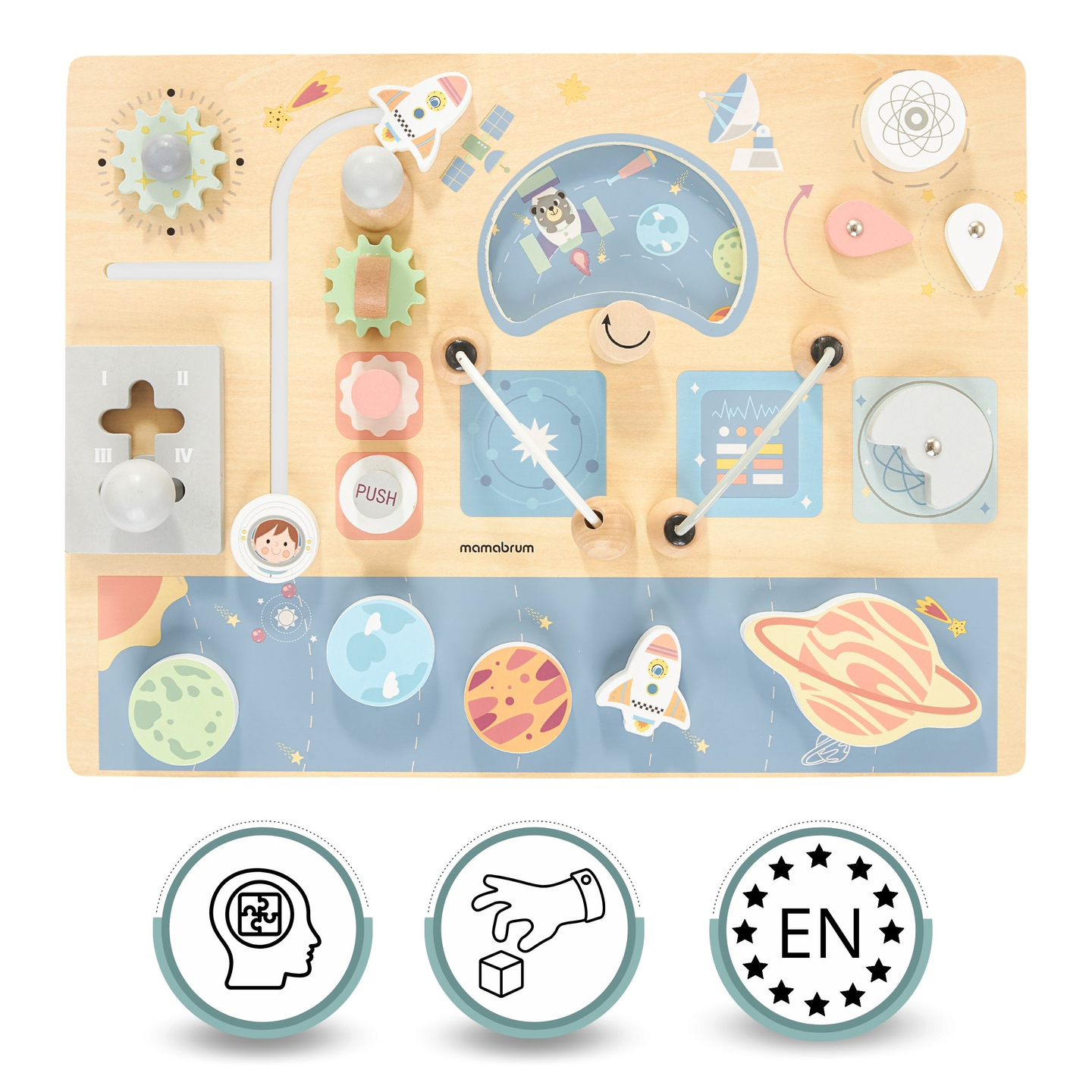 Tablă manipulativă din lemn - Cosmos