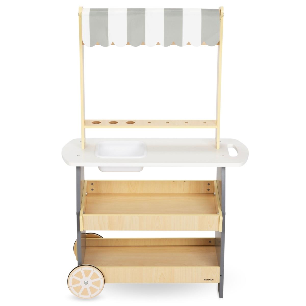 Sală de înghețată din lemn pe roți - cărucior pentru înghețată