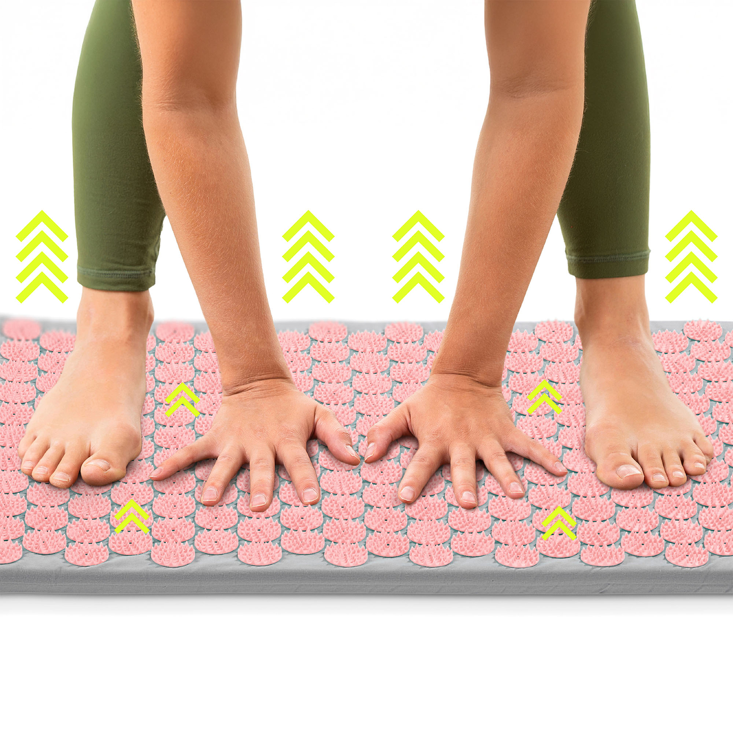 Saltea de presopunctură cu pernă și husă - 72 cm HyperMotion gri și roz