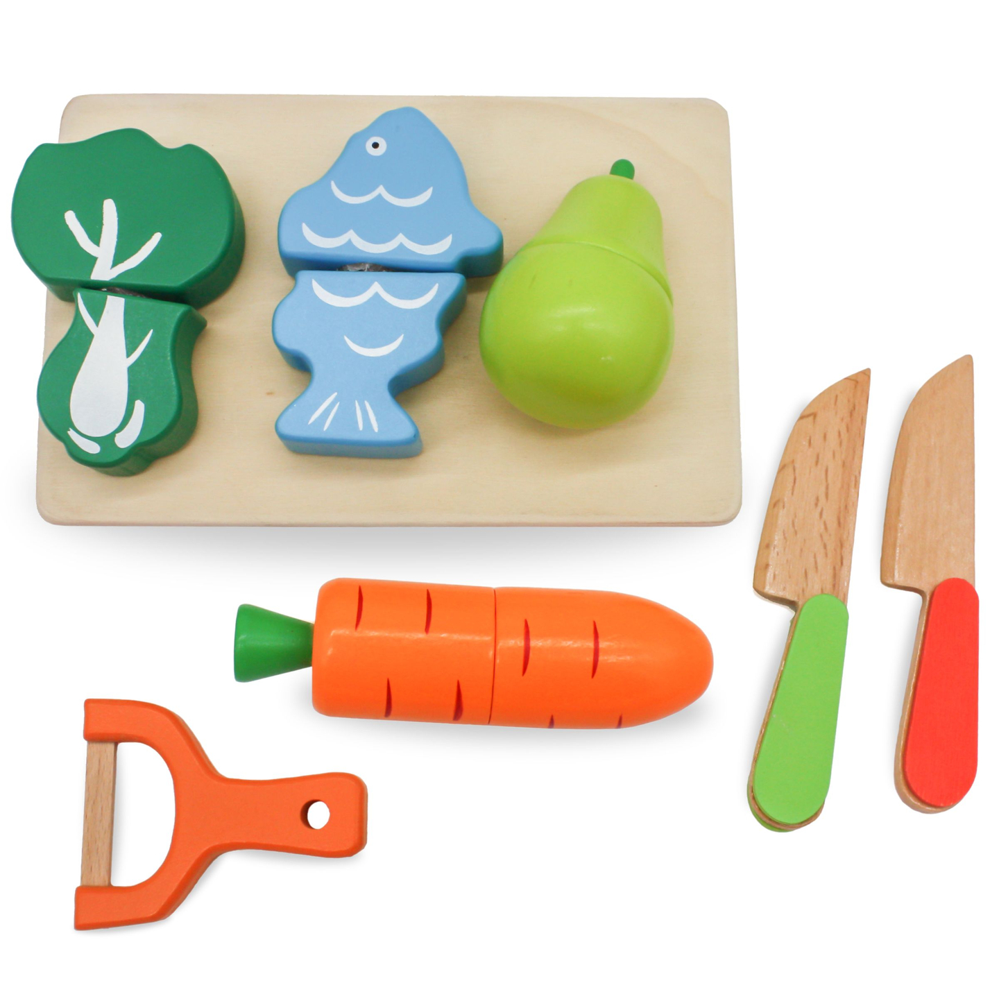 Fructe și legume din lemn pentru tăiere