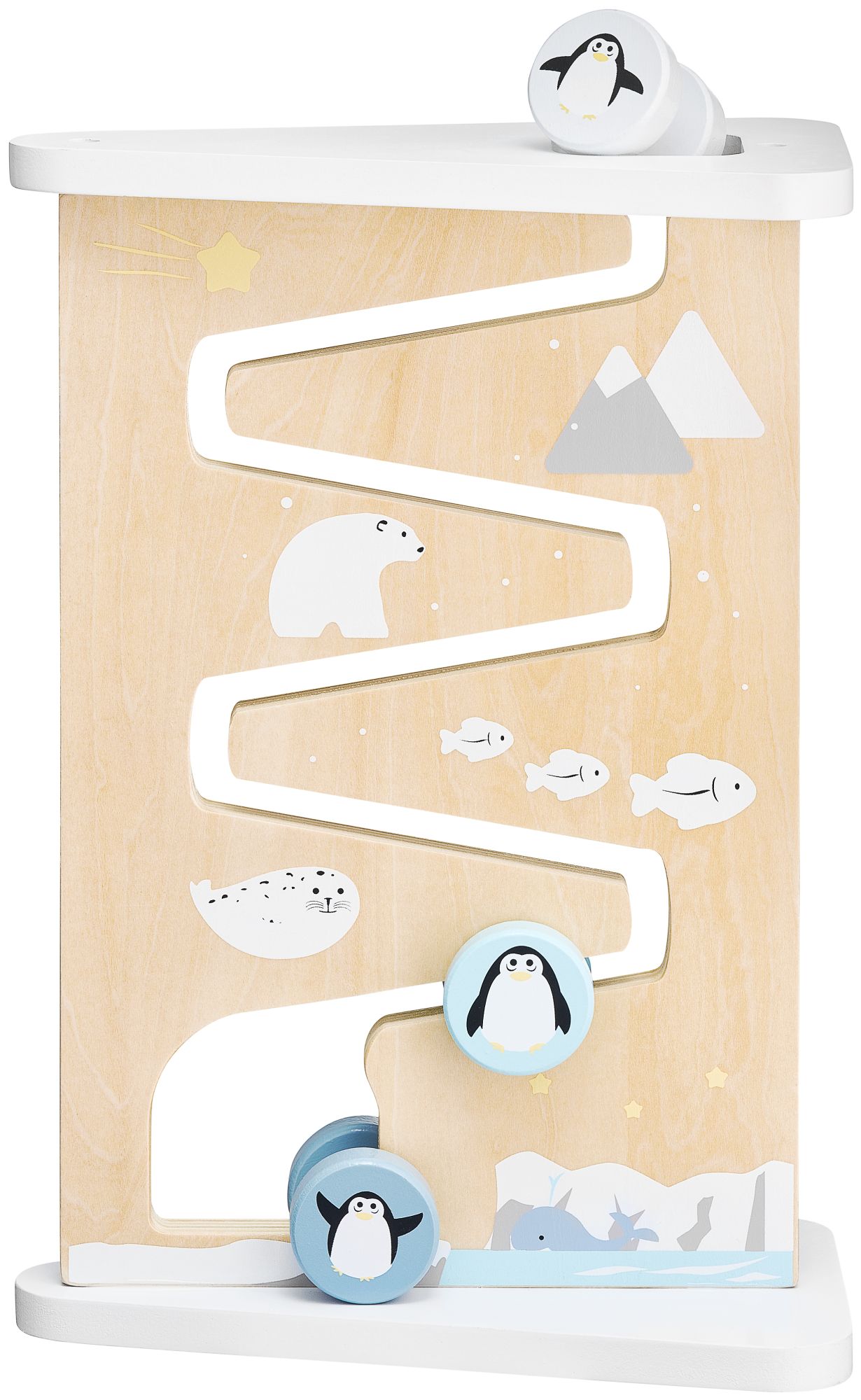 Tablă de manipulare senzorială din lemn cu două fețe