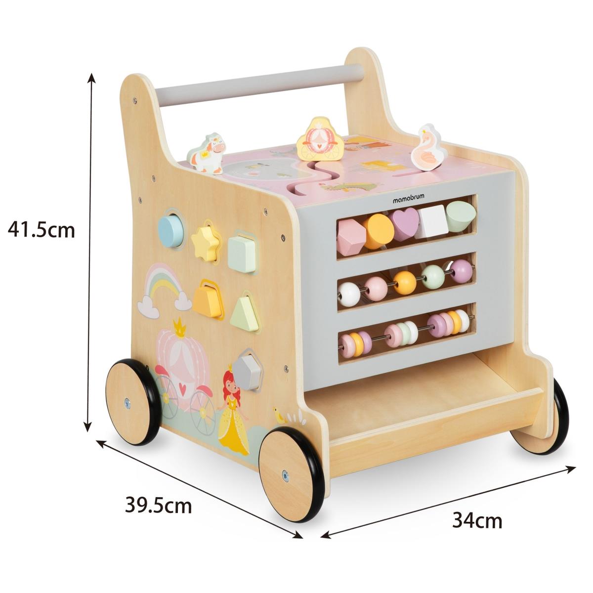 Mers 2 în 1 din lemn cu funcție de cub educațional, natural