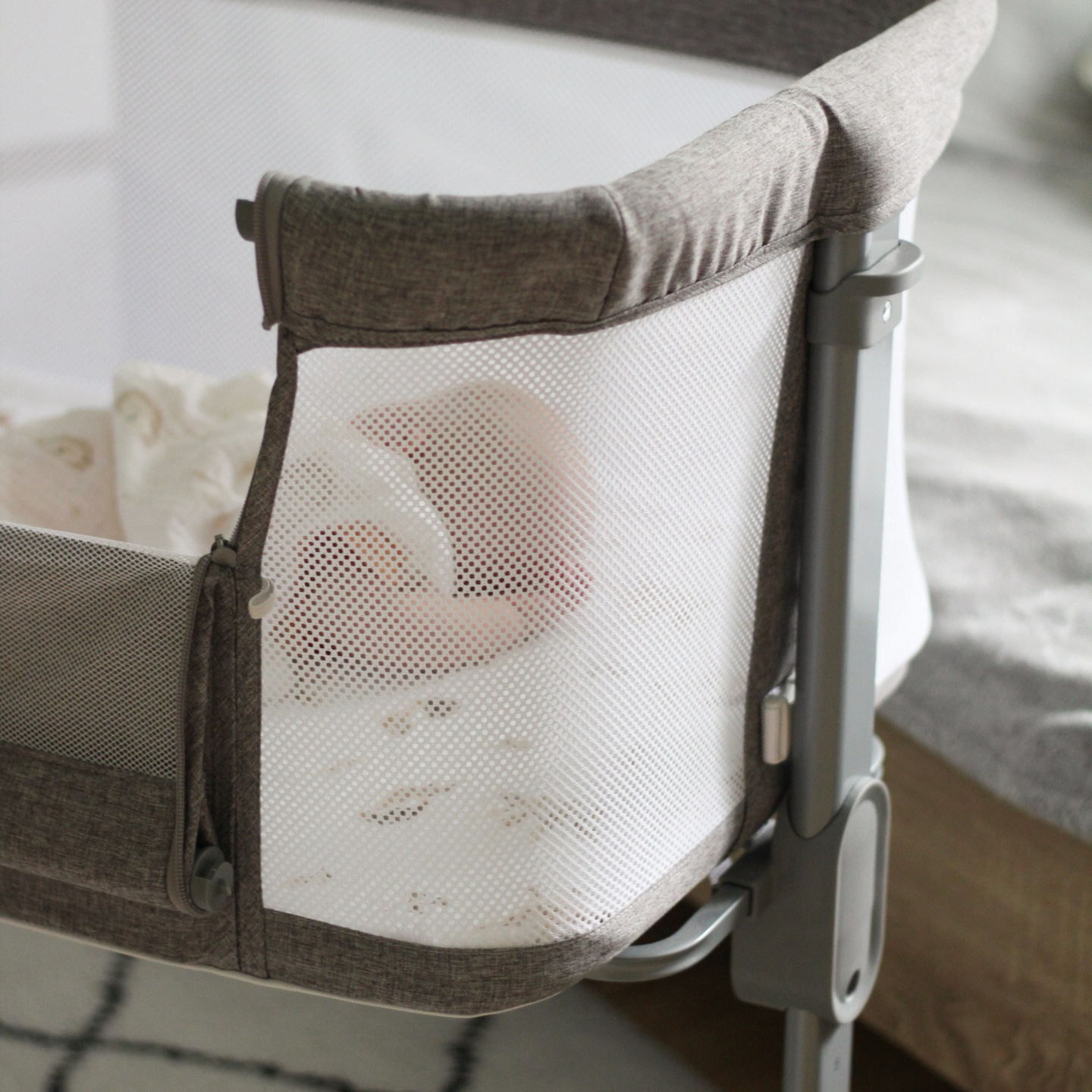 Pătuț extensibil Moby-System LUNA 3in1 - gri