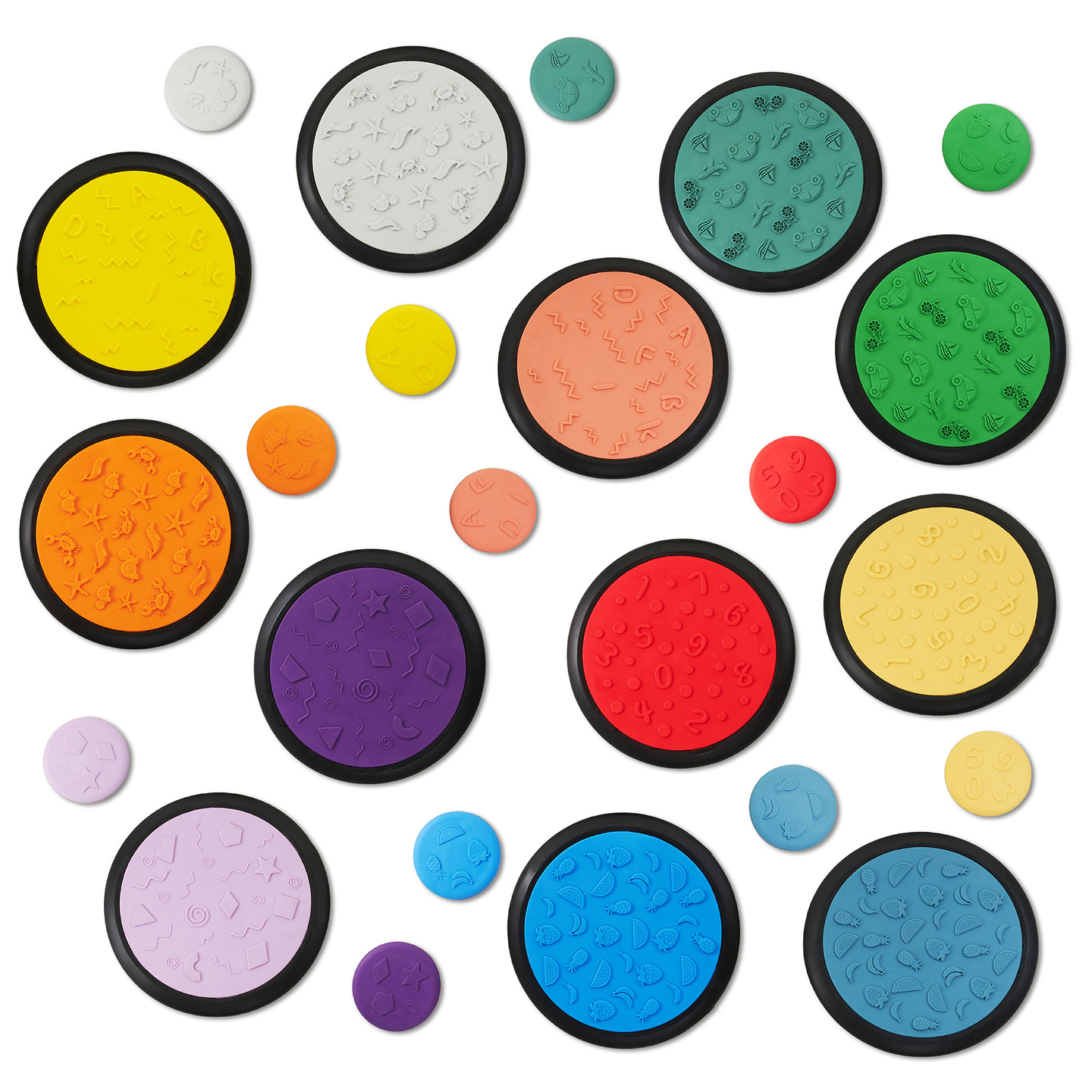 Discuri senzoriale colorate pentru copii - 24 bucăți