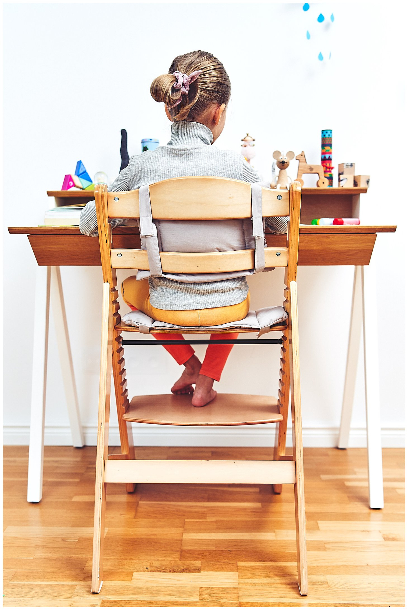 Scaun de hrănire din lemn Moby-System WOODY - culoarea lemnului natural