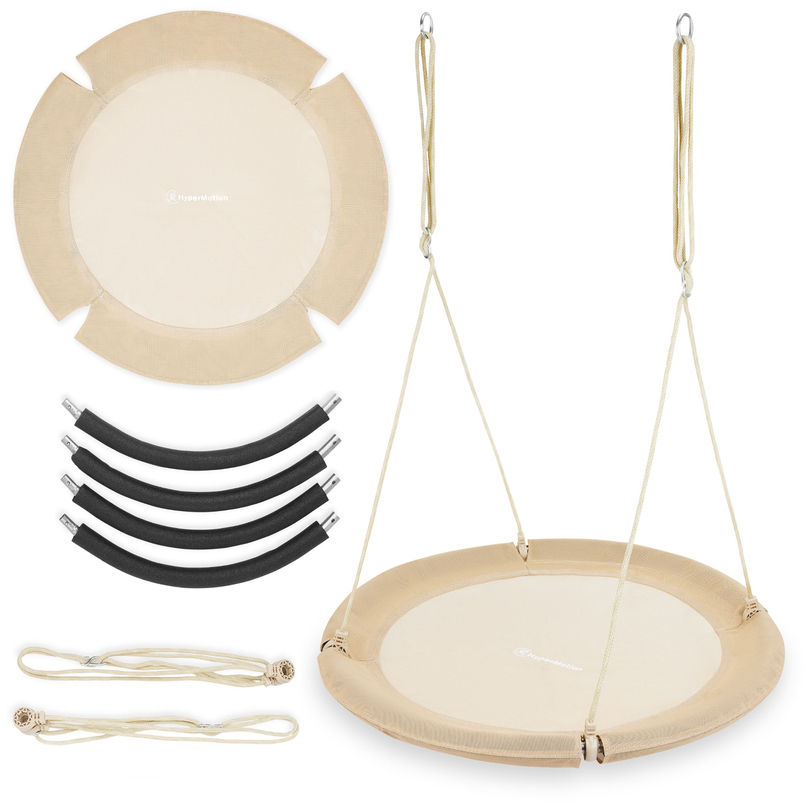 Leagăn cu cuib de barză HyperMotion - diametru 100 cm, culoare bej boho