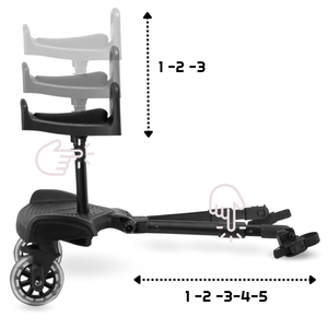 Extensie pentru cărucior cu scaun reglabil și sistem universal de fixare - Moby-System BUGGY2GO