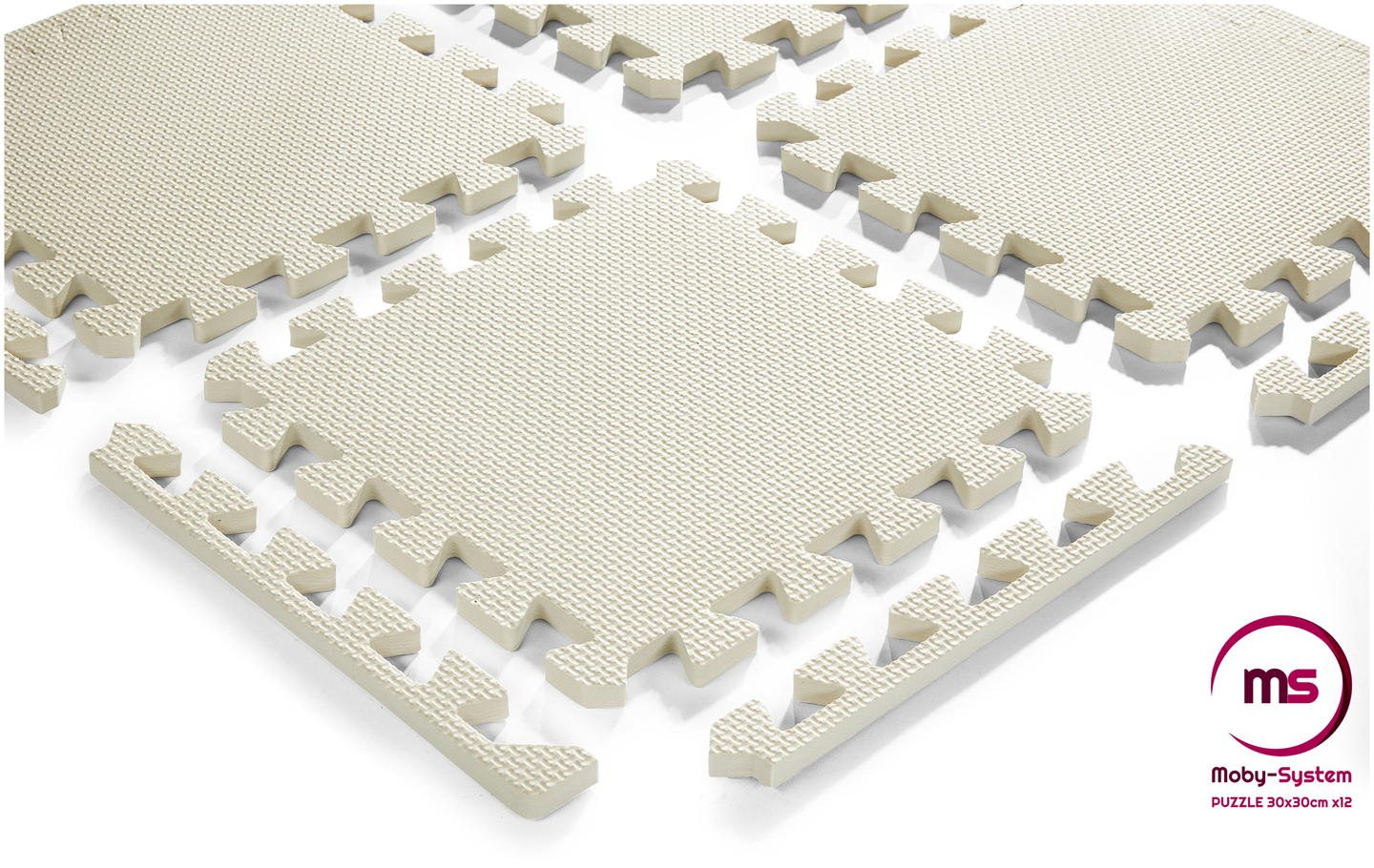 Puzzle din spumă 12pcs. - covor de spumă educațional 120 x 90 x 1.2cm cu margine - gri