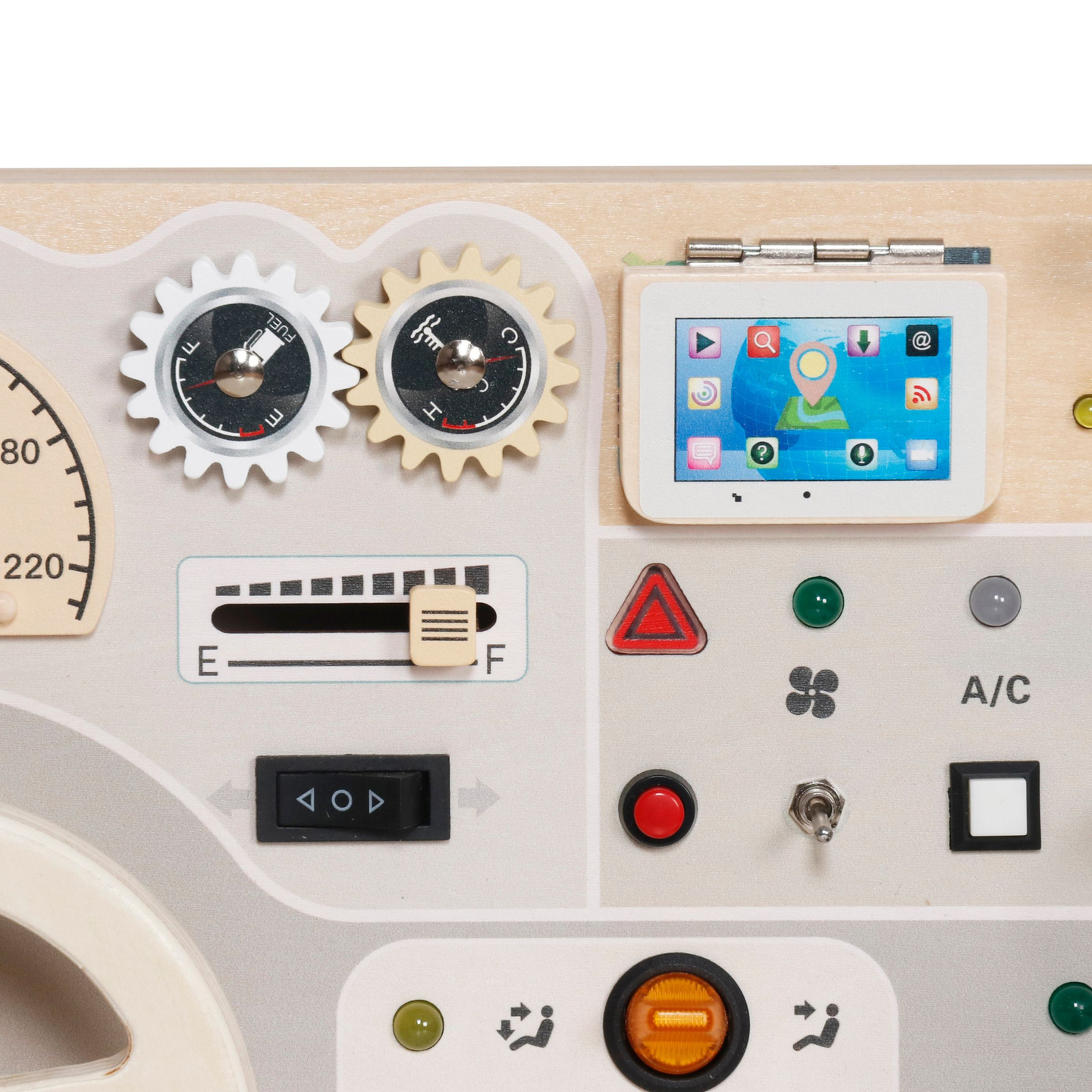 Tablă de joc Montessori din lemn pentru copii mici - bordul mașinii