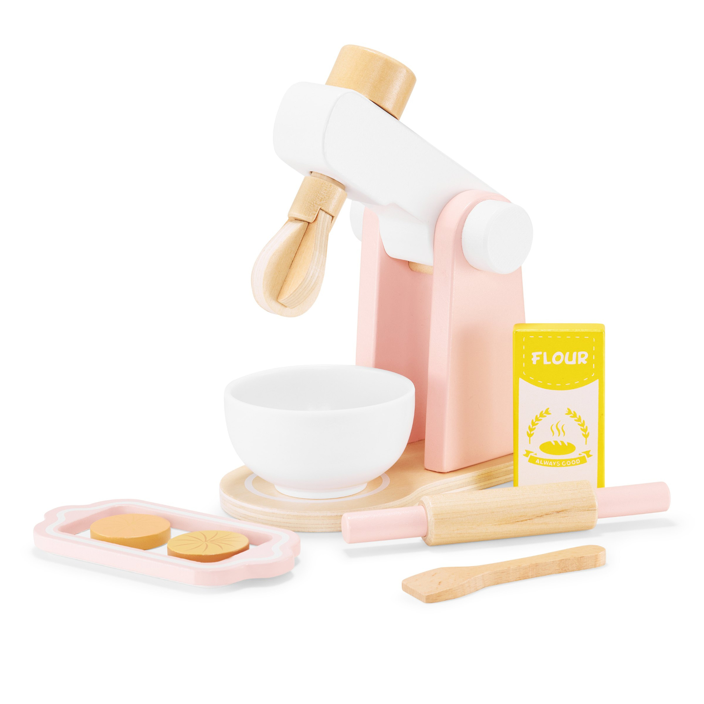 Mixer de aluat din lemn cu accesorii, pentru copii