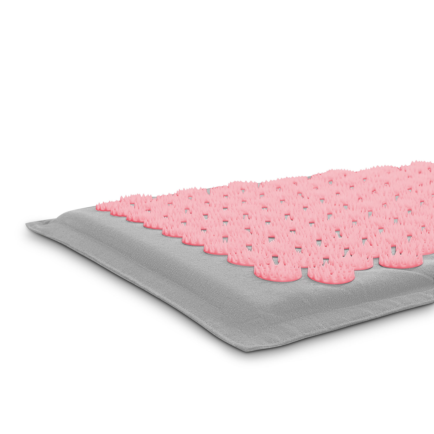 Saltea de presopunctură ECO din in cu fibră de cocos și pernă de hrișcă – 68 cm HyperMotion gri și roz