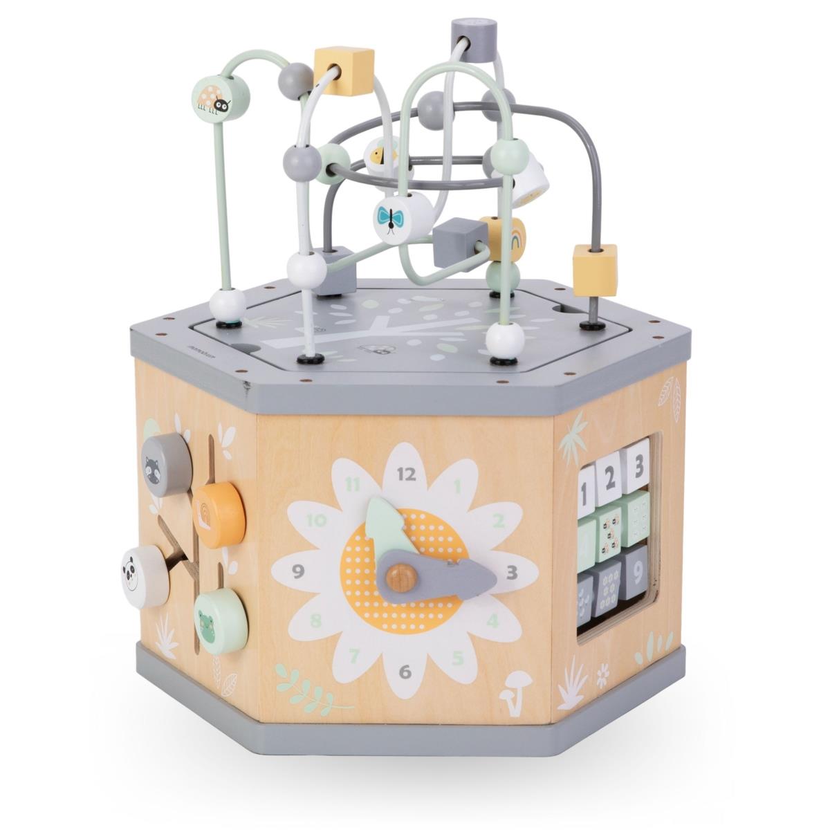 Cub educativ interactiv din lemn 7 in 1 - bucla motorie