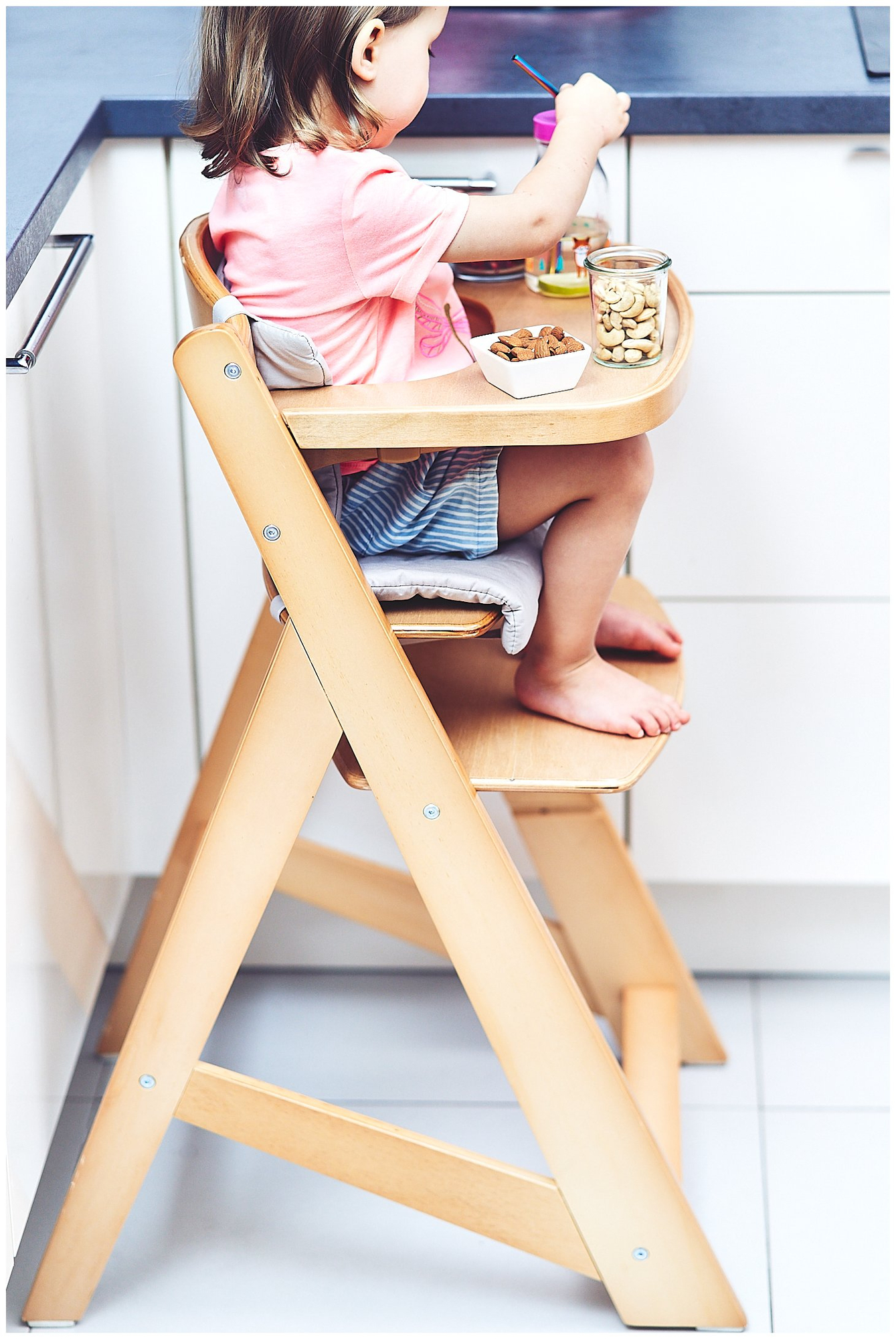 Scaun de hrănire din lemn Moby-System WOODY - culoarea lemnului natural