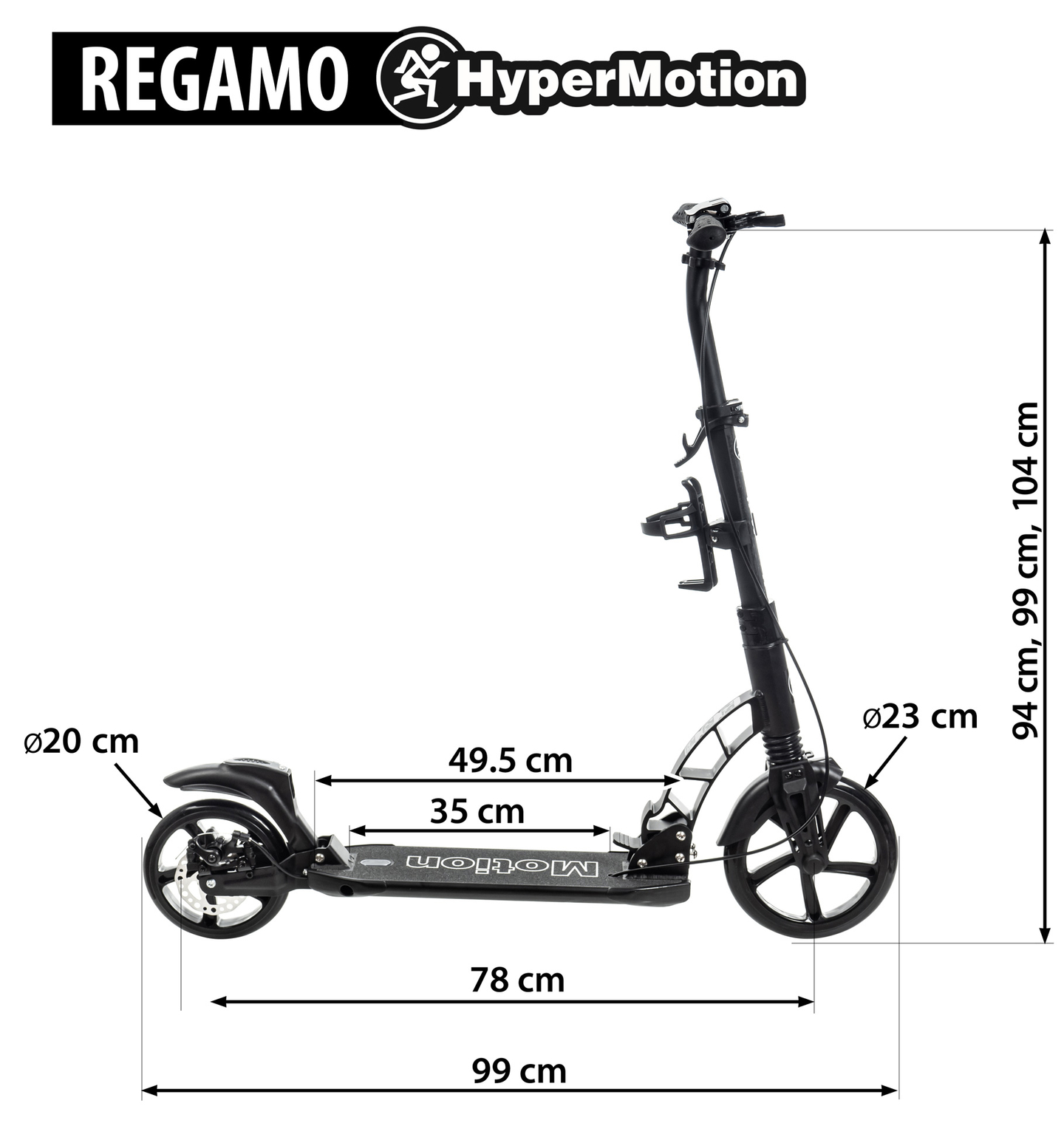 HyperMotion REGAMO scuter pentru adulți - negru