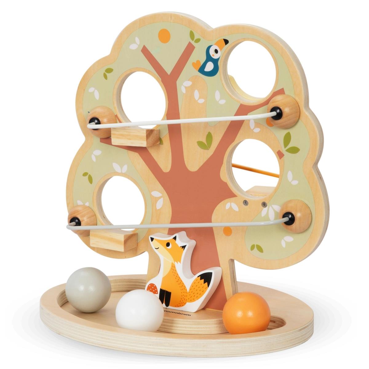 Pistă de alunecare cu bile din lemn - Copac verde