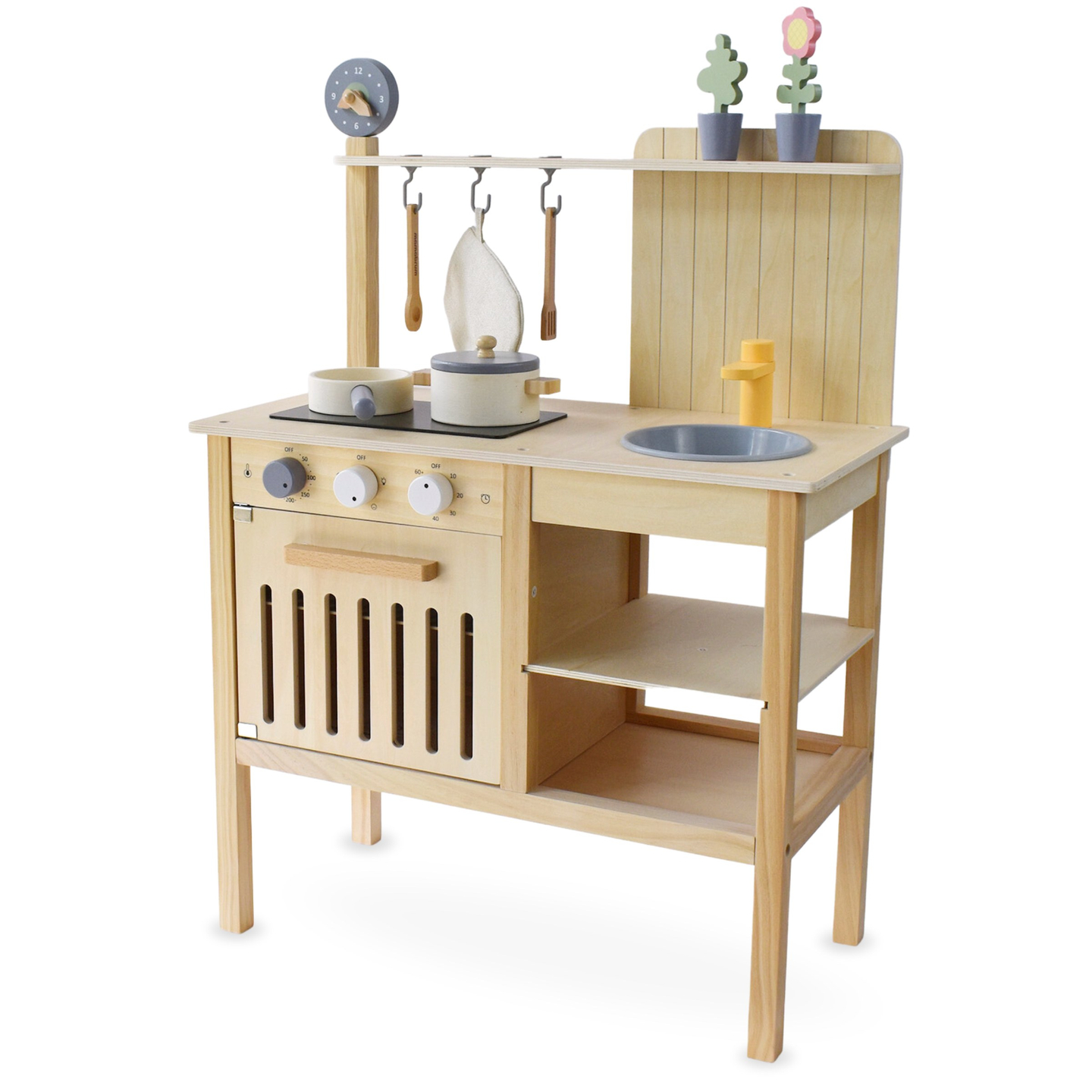 Bucătărie de grădină din lemn cu accesorii - natural boho