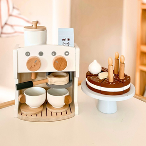 Aparat de cafea și ceai din lemn cu accesorii - magazin de cafea