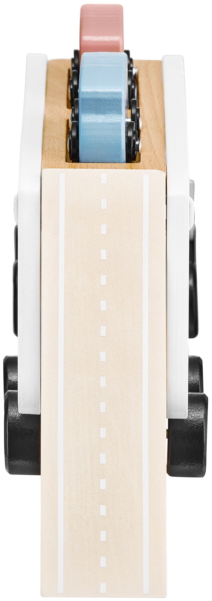 Camion-remorcă din lemn cu 4 vagoane