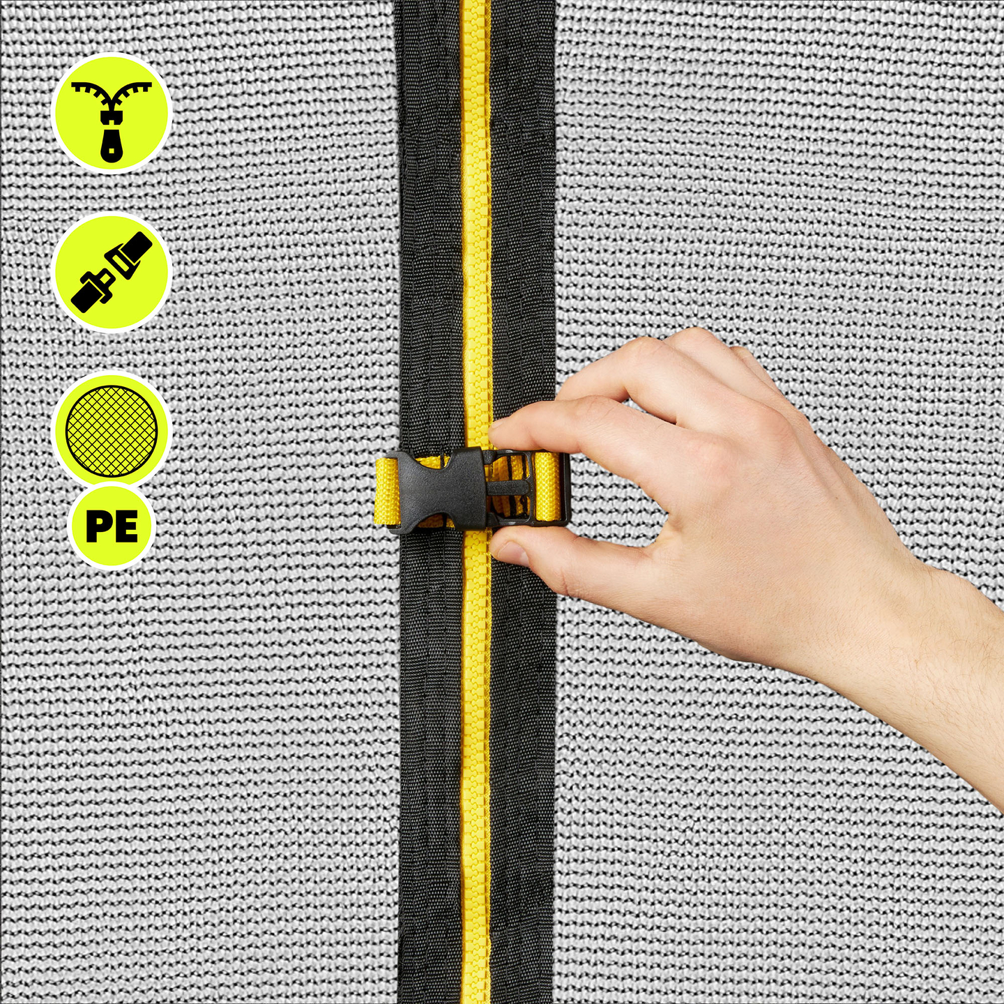 Trambulina XXL de gradina pentru copii HyperMotion - 366 cm 12FT - cu scara si plasa interioara - pentru casa si gradina - 150kg max