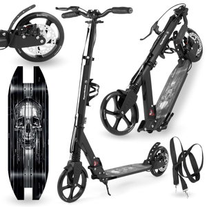 Scuter cu două roți pentru tineri adulți - cu amortizor - HyperMotion Skyline - negru, aluminiu - 100kg