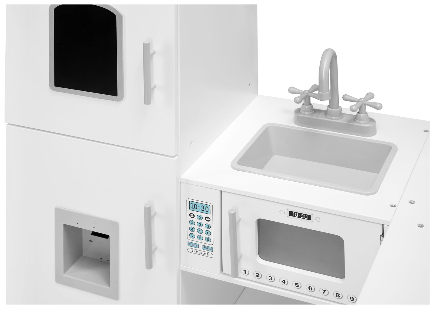 Bucătărie de colț din lemn XXXL cu frigider, cuptor, mașină de spălat, șorț și accesorii