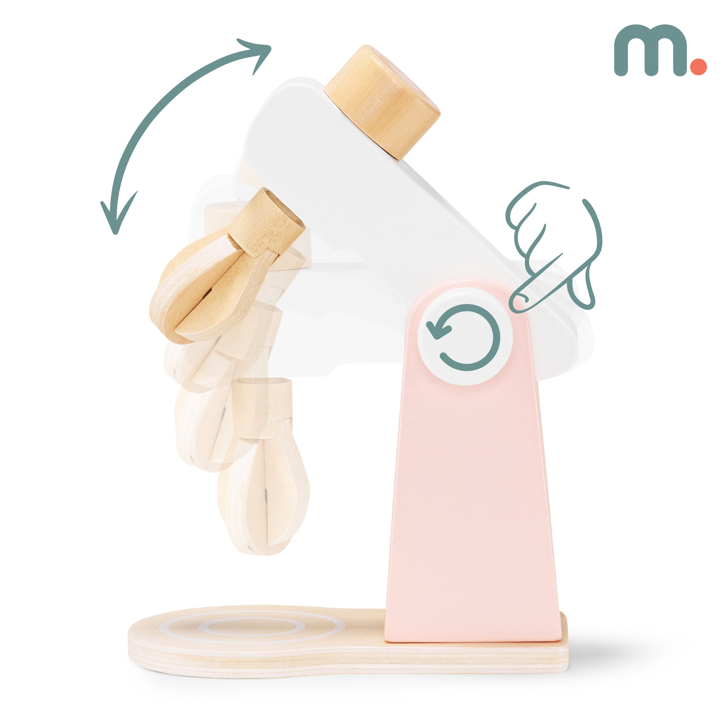 Mixer de aluat din lemn cu accesorii, pentru copii