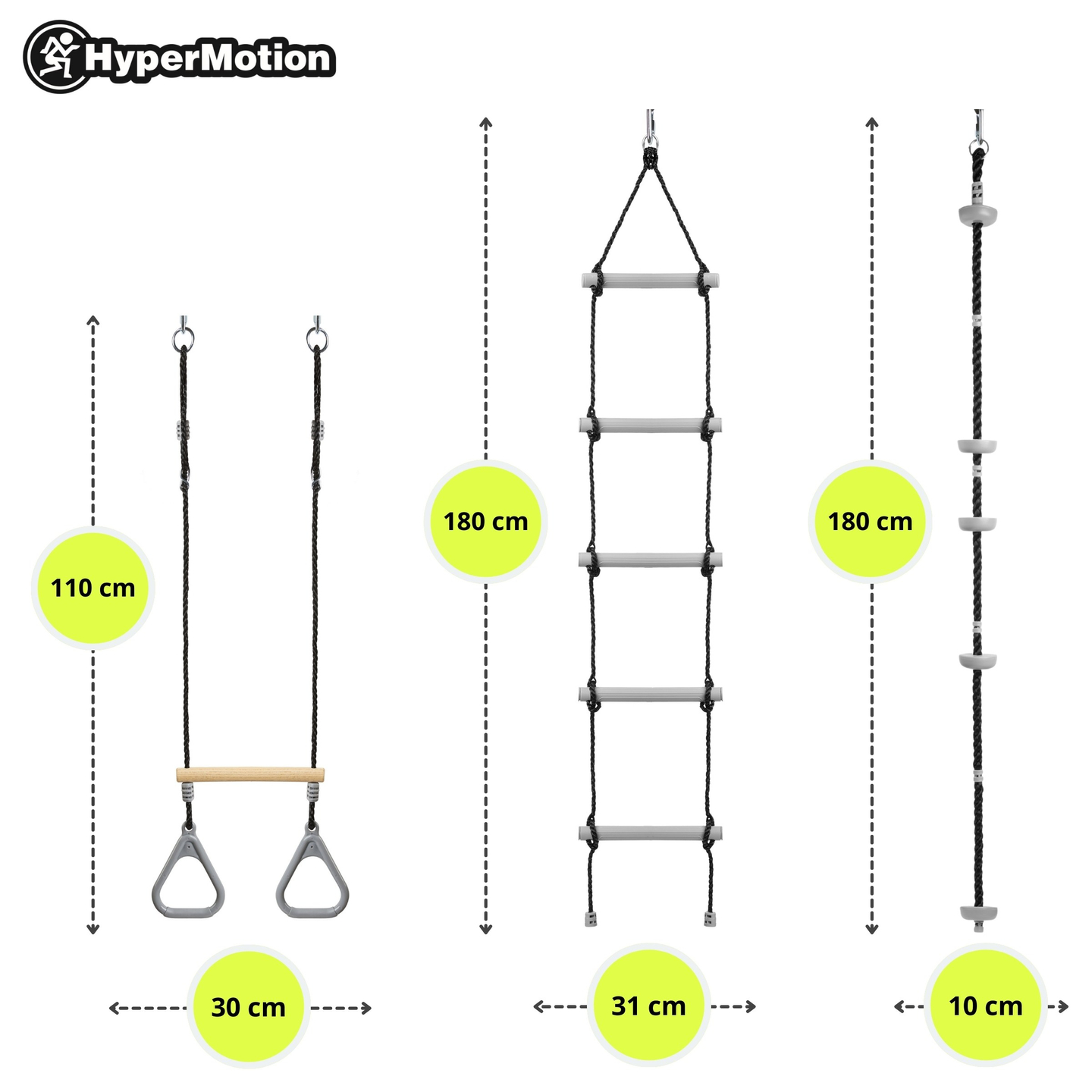 Cursă cu obstacole Ninja pentru copii - HyperMotion slackline set - 9 obstacole