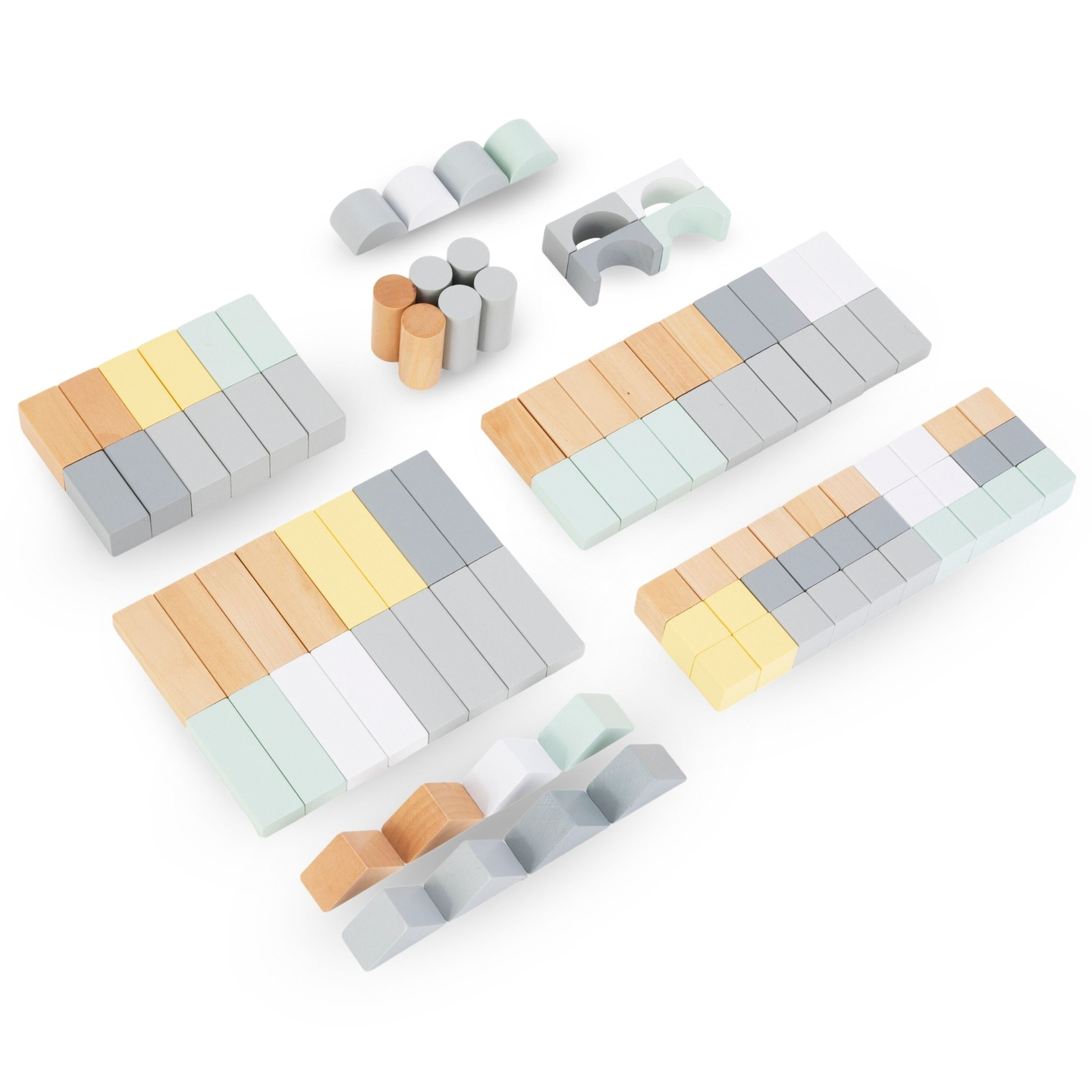 Blocuri de lemn pastel - set de 100 de piese XL
