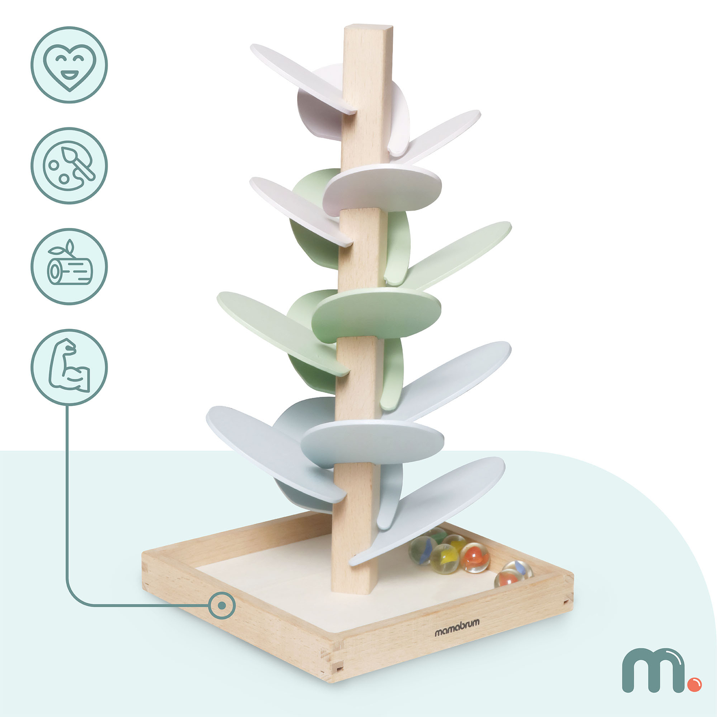 Culodrom din lemn - copac de sunet cu bile