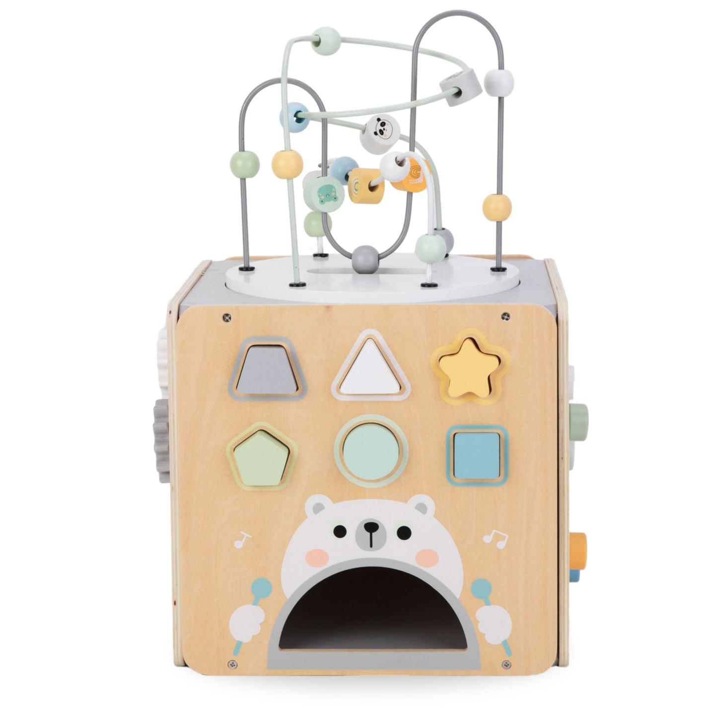 Cub mare de activitate din lemn cu buclă - Montessori