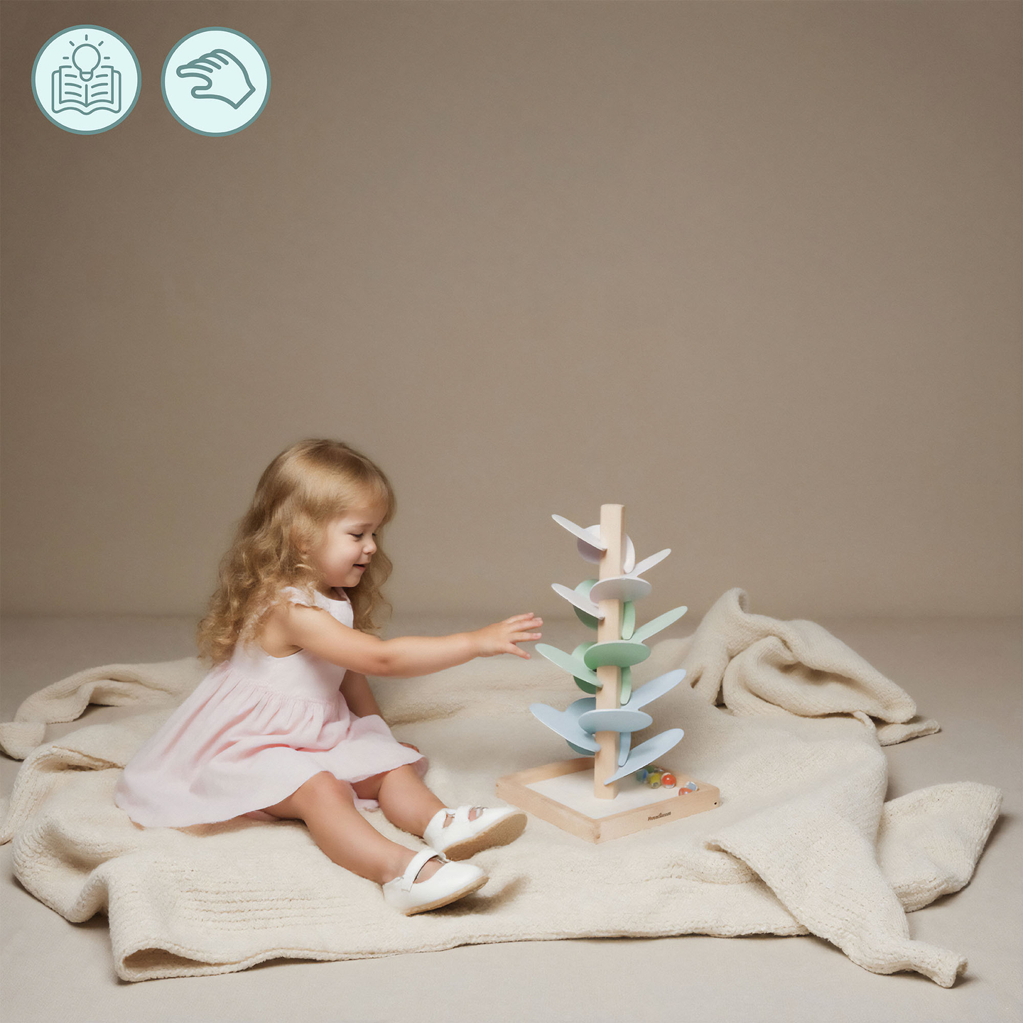 Culodrom din lemn - copac de sunet cu bile