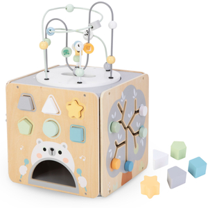 Cub mare de activitate din lemn cu buclă - Montessori