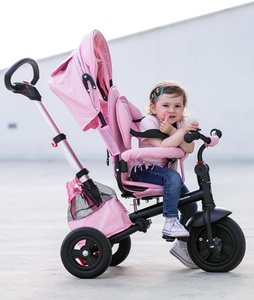 Tobi Velar tricicleta + folie de ploaie - roz