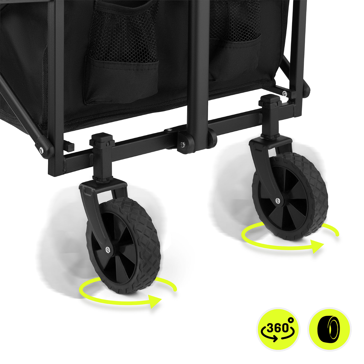 HyperMotion scaun cu rotile pliabil pentru plajă - negru, 80 kg