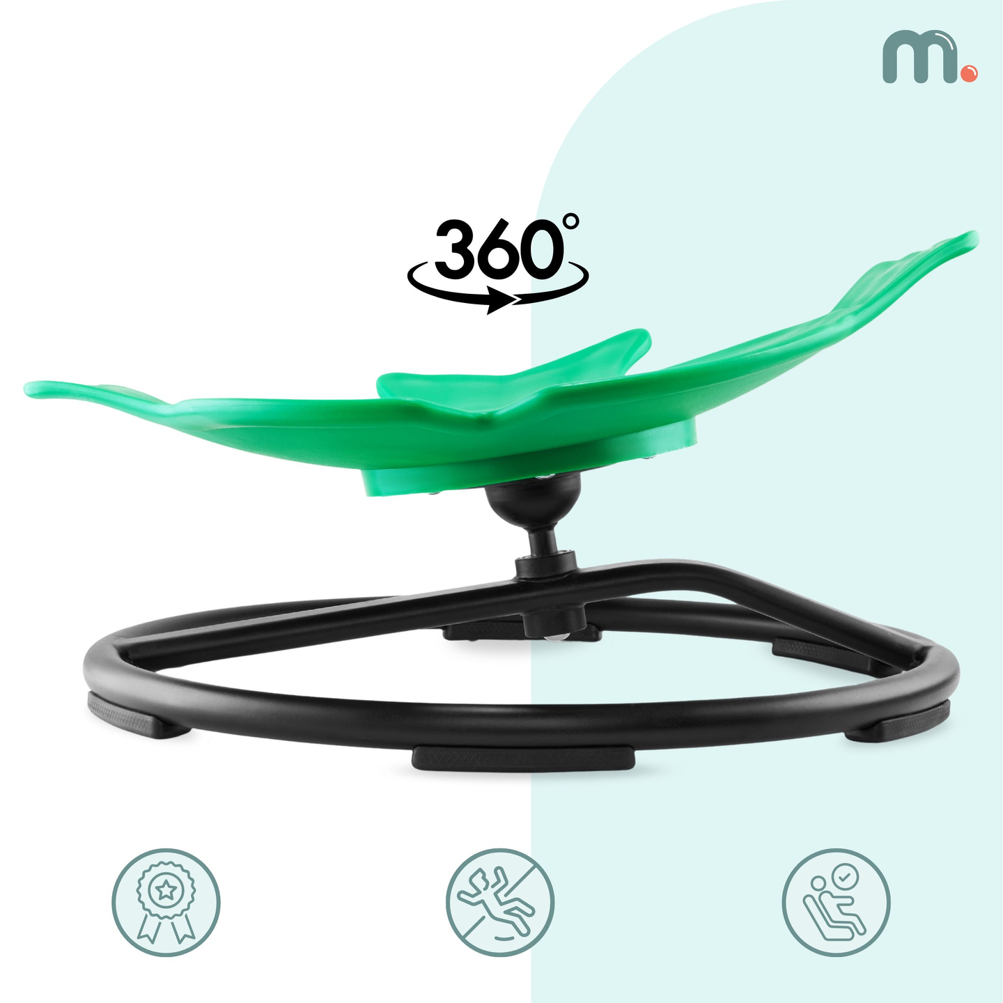 Mini carusel pentru copii Pești - culoare verde