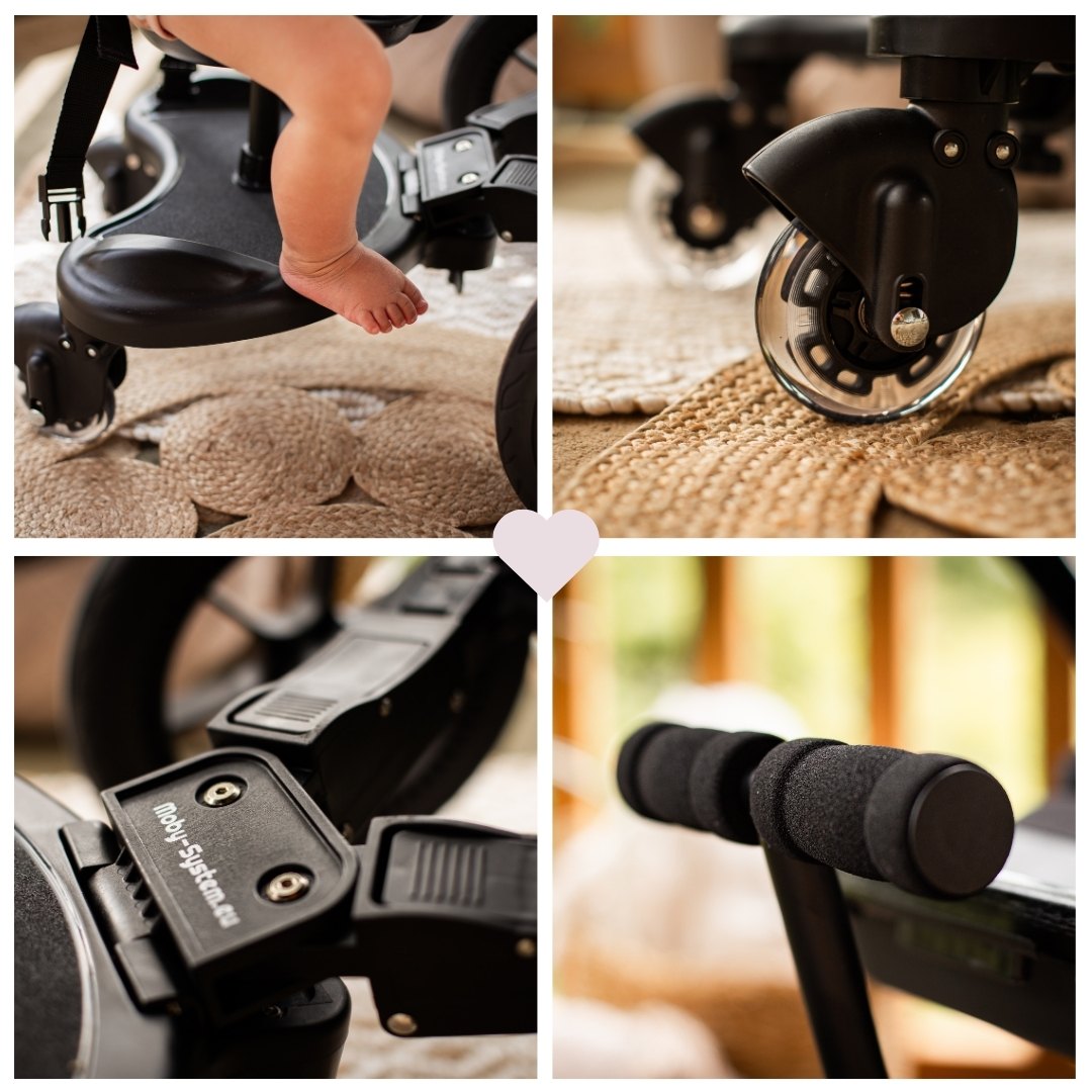 Extensie scaun cu rotile MR BUGGY cu scaun - roți cu LED-uri