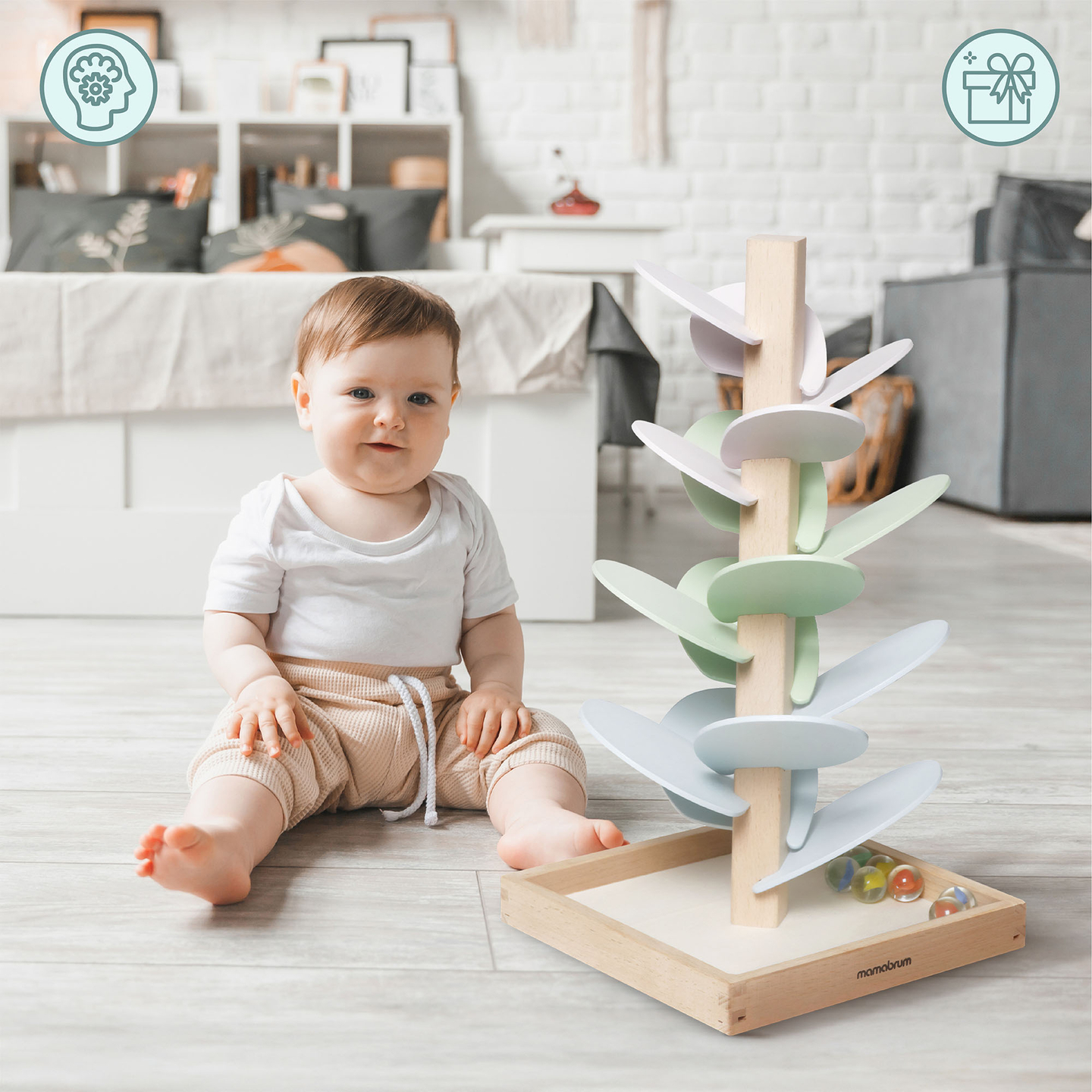 Culodrom din lemn - copac de sunet cu bile