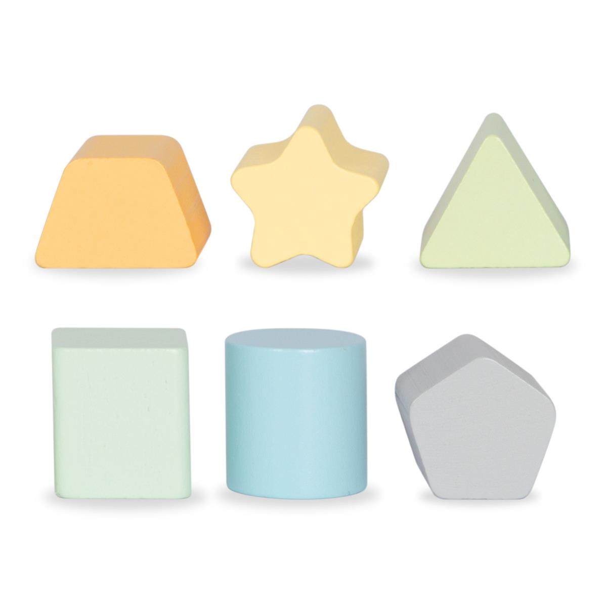 Mers 2 în 1 din lemn cu funcție de cub educațional, natural