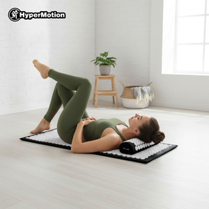 Saltea mare de presopunctură cu pernă și husă - 130 cm HyperMotion alb-negru