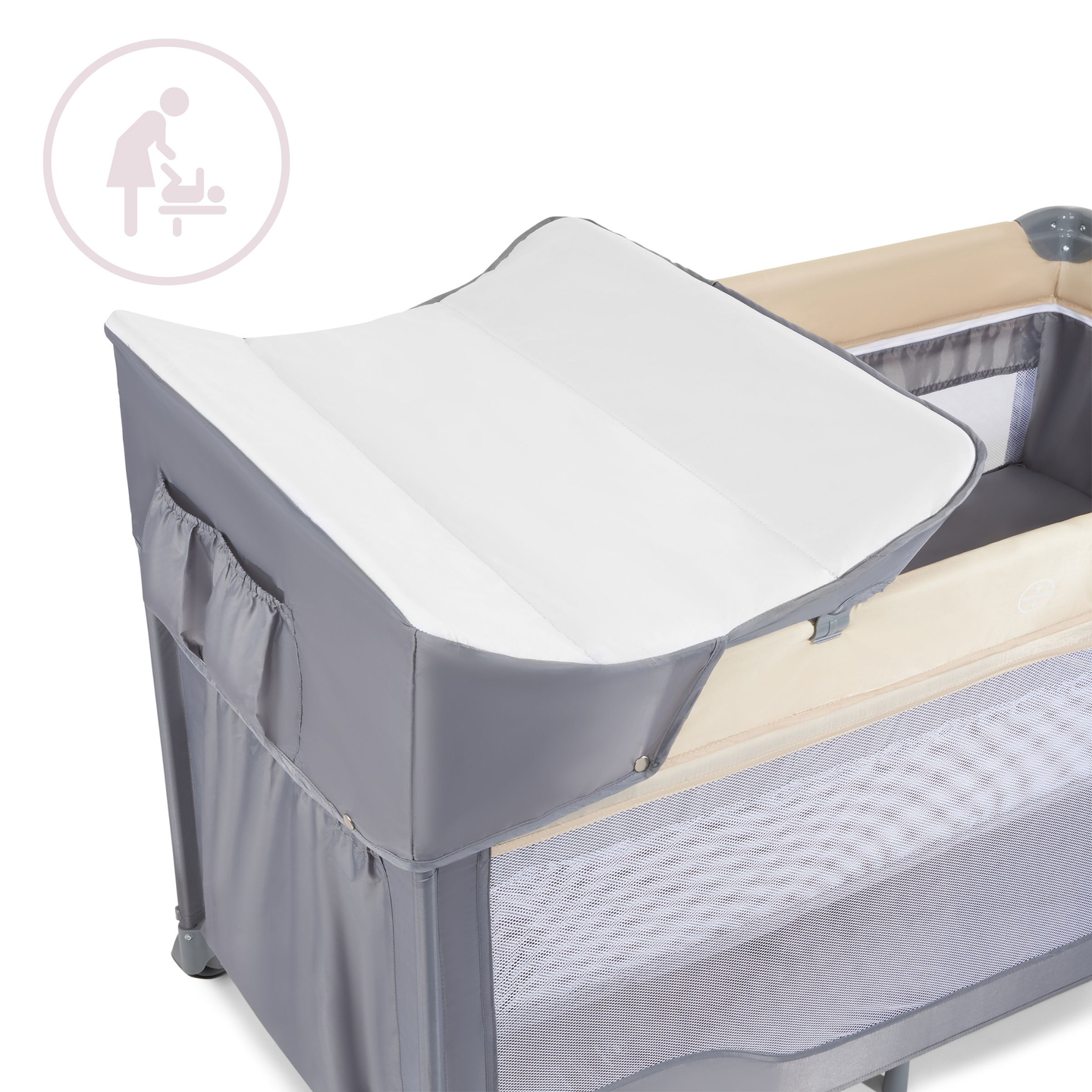 Patut de voiaj 0 - 36 m cu masuta de infasat + Sistem Moby-Sistem HUXLEY